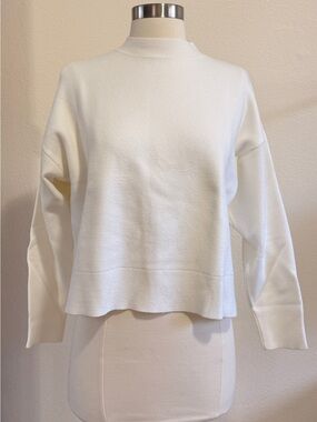Mango White Mock Neck Sweater
